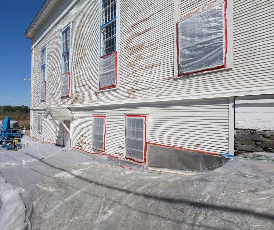 Lead Based Paint Removal on Exterior of Old Building