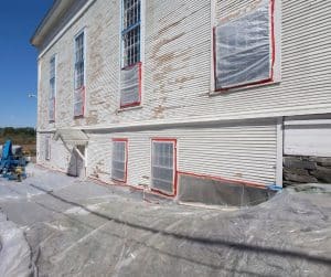 Lead Based Paint Removal on Exterior of Old Building